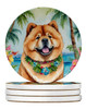 Chow Chow Luau Large Sandstone Absorbent Round Coasters Pack of 4 DAC6407 product image at NuMercy