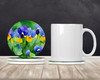 Illinois Violet in Watercolor Large Sandstone Absorbent Round Coasters Pack of 4 DAC1647 product image at NuMercy 2