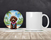 Labradoodle Luau Large Sandstone Absorbent Round Coasters Pack of 4 DAC6462 product image at NuMercy 2