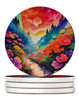 Colorful Geraniums Large Sandstone Absorbent Round Coasters Pack of 4 product image at NuMercy