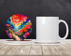 Colorful Geraniums Large Sandstone Absorbent Round Coasters Pack of 4 product image at NuMercy 2