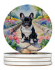 French Bulldog Spring Path Large Sandstone Absorbent Round Coasters Pack of 4 DAC6629 product image at NuMercy