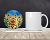 Chow Chow in Sunflowers Large Sandstone Absorbent Round Coasters Pack of 4 DAC6055 product image at NuMercy 2