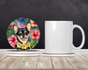 Chihuahua Luau Large Sandstone Absorbent Round Coasters Pack of 4 DAC6405 product image at NuMercy 2