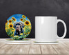 Neapolitan Mastiff in Sunflowers Large Sandstone Absorbent Round Coasters Pack of 4 product image at NuMercy 2