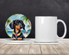 Dachshund Luau Large Sandstone Absorbent Round Coasters Pack of 4 DAC6419 product image at NuMercy 2