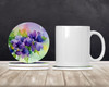New Jersey Violet in Watercolor Large Sandstone Absorbent Round Coasters Pack of 4 DAC1687 product image at NuMercy 2