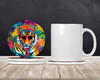 Hippie Animal Bengal Tiger Large Sandstone Absorbent Round Coasters Pack of 4 DAC3967 product image at NuMercy 2