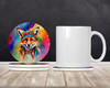 Hippie Animal Fox Large Sandstone Absorbent Round Coasters Pack of 4 DAC3984 product image at NuMercy 2