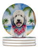 Komondor Luau Large Sandstone Absorbent Round Coasters Pack of 4 product image at NuMercy