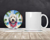 Komondor Luau Large Sandstone Absorbent Round Coasters Pack of 4 product image at NuMercy 2