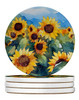 Sunflowers in Watercolor Large Sandstone Absorbent Round Coasters Pack of 4 DAC1610 product image at NuMercy