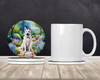 German Shepherd Spring Path Large Sandstone Absorbent Round Coasters Pack of 4 DAC6632 product image at NuMercy 2