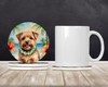 Norfolk Terrier Luau Large Sandstone Absorbent Round Coasters Pack of 4 product image at NuMercy 2