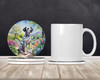 Dalmatian Spring Path Large Sandstone Absorbent Round Coasters Pack of 4 product image at NuMercy 2