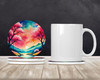 Colorful Cherry Blossoms Large Sandstone Absorbent Round Coasters Pack of 4 product image at NuMercy 2