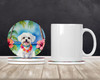 Maltese Luau Large Sandstone Absorbent Round Coasters Pack of 4 DAC6472 product image at NuMercy 2