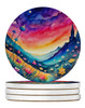 Colorful Campanula Large Sandstone Absorbent Round Coasters Pack of 4 product image at NuMercy
