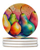 Colorful Pears Large Sandstone Absorbent Round Coasters Pack of 4 DAC1839 product image at NuMercy