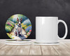Bull Terrier Spring Path Large Sandstone Absorbent Round Coasters Pack of 4 DAC6587 product image at NuMercy 2