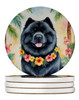 Chow Chow Luau Large Sandstone Absorbent Round Coasters Pack of 4 DAC6408 product image at NuMercy