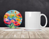 Anemones in Watercolor Large Sandstone Absorbent Round Coasters Pack of 4 DAC1545 product image at NuMercy 2