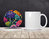 Colorful Ornamental Kale Large Sandstone Absorbent Round Coasters Pack of 4 product image at NuMercy 2