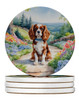 Cavalier Spaniel Spring Path Large Sandstone Absorbent Round Coasters Pack of 4 DAC6593 product image at NuMercy