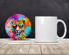 Hippie Animal Leopard Large Sandstone Absorbent Round Coasters Pack of 4 DAC4001 product image at NuMercy 2