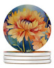 Chrysanthemums in Watercolor Large Sandstone Absorbent Round Coasters Pack of 4 DAC1551 product image at NuMercy