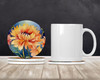Chrysanthemums in Watercolor Large Sandstone Absorbent Round Coasters Pack of 4 DAC1551 product image at NuMercy 2