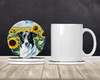 Borzoi in Sunflowers Large Sandstone Absorbent Round Coasters Pack of 4 DAC6034 product image at NuMercy 2