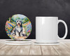 Bearded Collie Spring Garden Large Sandstone Absorbent Round Coasters Pack of 4 product image at NuMercy 2
