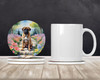Bullmastiff Spring Path Large Sandstone Absorbent Round Coasters Pack of 4 product image at NuMercy 2