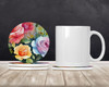 Roses in Watercolor Large Sandstone Absorbent Round Coasters Pack of 4 DAC1608 product image at NuMercy 2