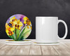 Orchids in Watercolor Large Sandstone Absorbent Round Coasters Pack of 4 DAC1590 product image at NuMercy 2
