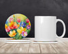 Freesias in Watercolor Large Sandstone Absorbent Round Coasters Pack of 4 DAC1565 product image at NuMercy 2