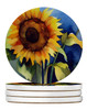 Sunflowers in Watercolor Large Sandstone Absorbent Round Coasters Pack of 4 DAC1613 product image at NuMercy