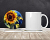 Sunflowers in Watercolor Large Sandstone Absorbent Round Coasters Pack of 4 DAC1613 product image at NuMercy 2