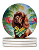 Sussex Spaniel Luau Large Sandstone Absorbent Round Coasters Pack of 4 product image at NuMercy