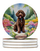 Labradoodle Spring Path Large Sandstone Absorbent Round Coasters Pack of 4 DAC6661 product image at NuMercy