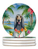 Afghan Hound Luau Large Sandstone Absorbent Round Coasters Pack of 4 product image at NuMercy