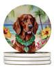 Irish Setter Luau Large Sandstone Absorbent Round Coasters Pack of 4 product image at NuMercy