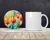 Tulips in Watercolor Large Sandstone Absorbent Round Coasters Pack of 4 DAC1619 product image at NuMercy 2