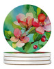 Arkansas Apple Blossom in Watercolor Large Sandstone Absorbent Round Coasters Pack of 4 DAC1627 product image at NuMercy