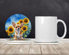 Chihuahua in Sunflowers Large Sandstone Absorbent Round Coasters Pack of 4 DAC6051 product image at NuMercy 2