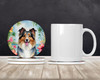 Sheltie Luau Large Sandstone Absorbent Round Coasters Pack of 4 product image at NuMercy 2