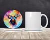 Hippie Animal Moose Large Sandstone Absorbent Round Coasters Pack of 4 DAC4010 product image at NuMercy 2