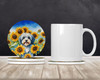 Tibetan Terrier in Sunflowers Large Sandstone Absorbent Round Coasters Pack of 4 product image at NuMercy 2