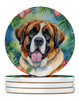 Saint Bernard Luau Large Sandstone Absorbent Round Coasters Pack of 4 DAC6510 product image at NuMercy